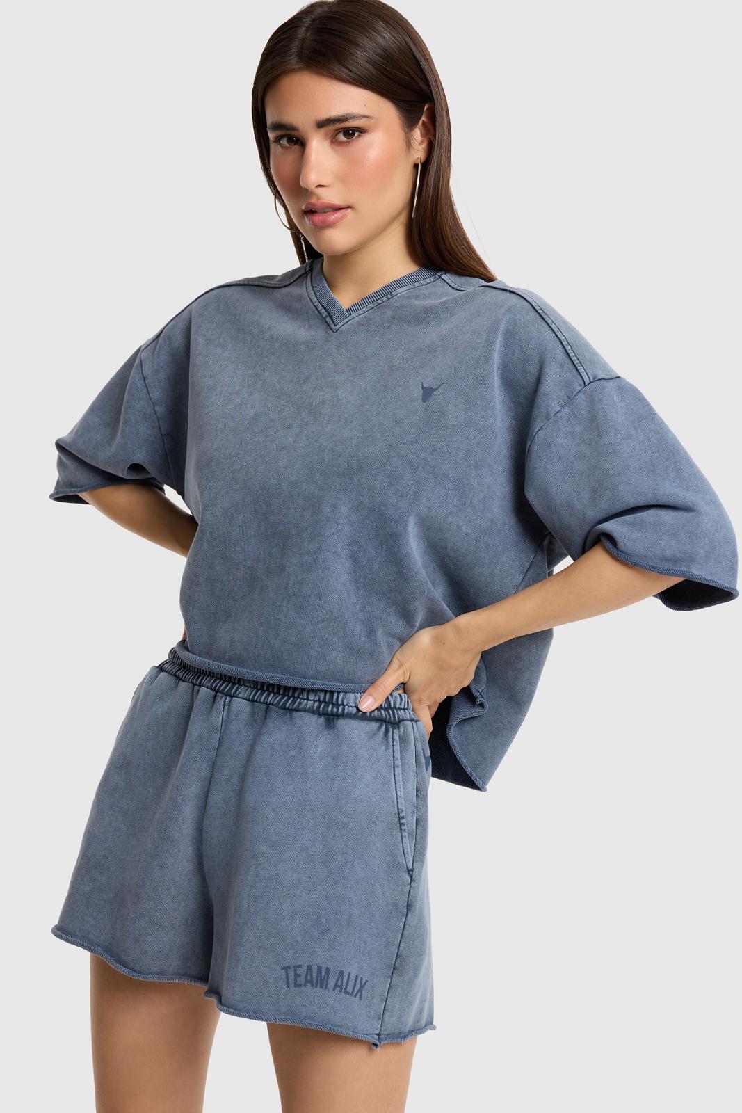 Knitted Cut Seam Sweat T-Shirt