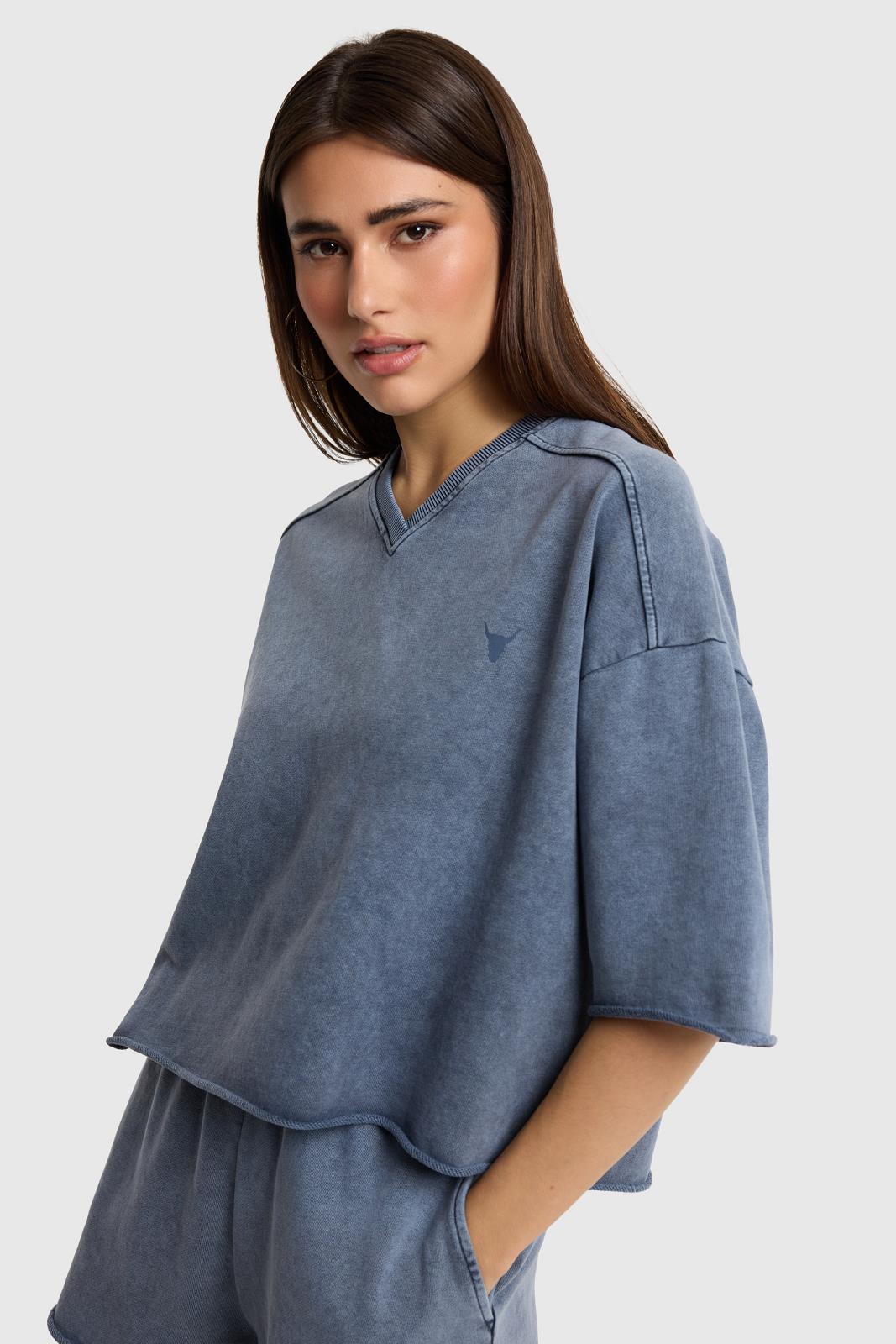 Knitted Cut Seam Sweat T-Shirt