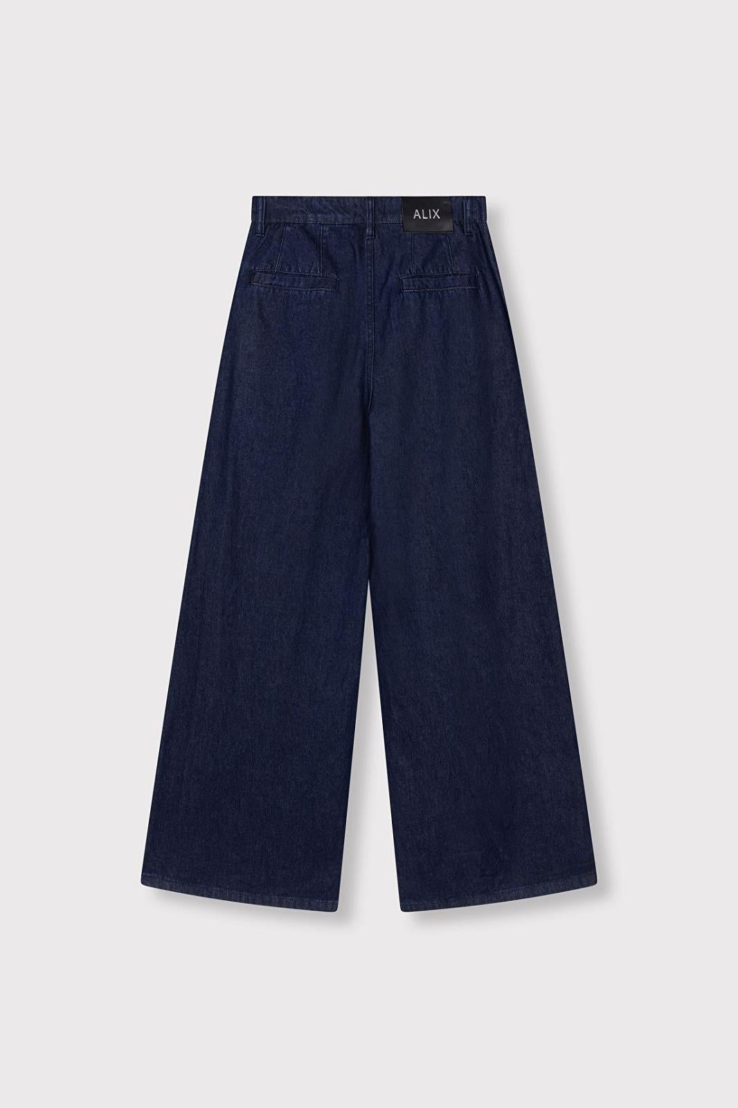 Woven Wide Leg Denim Pants