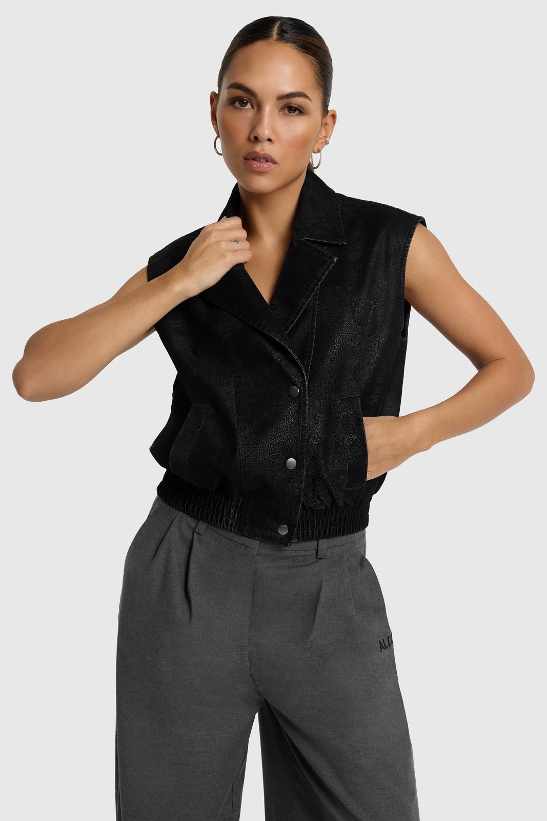 Woven Faux Suede Biker Jacket
