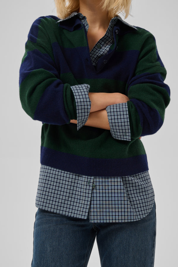 Knit Pullover Douglas  W. Navy Stripe