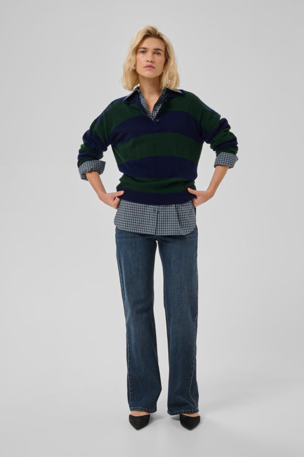 Knit Pullover Douglas  W. Navy Stripe