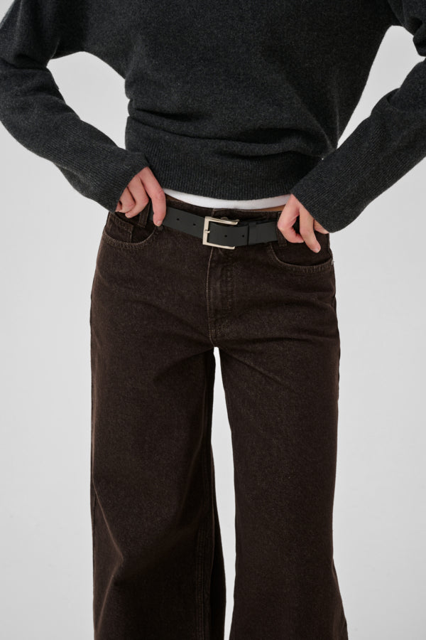 Denim Jeans Dark Brown Wash