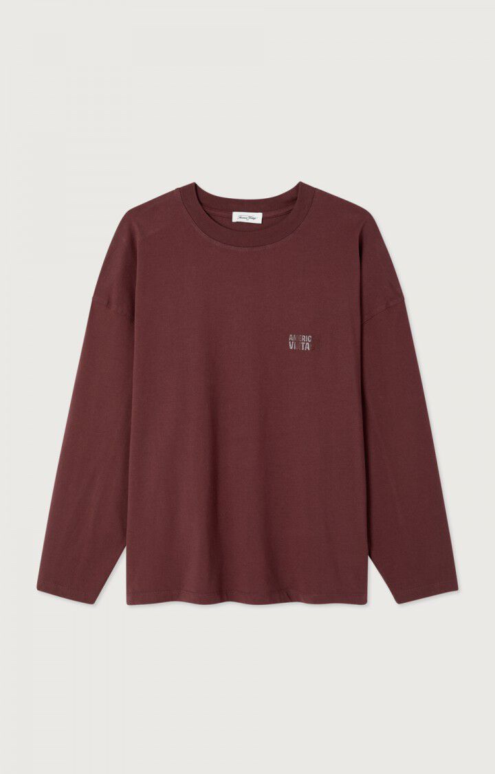 T-SHIRT LANGE MOUWEN BORDEAUX