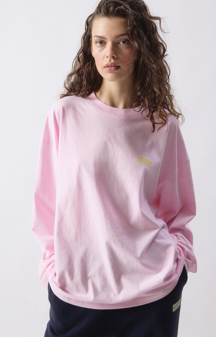 T-SHIRT LANGE MOUWEN ROZE