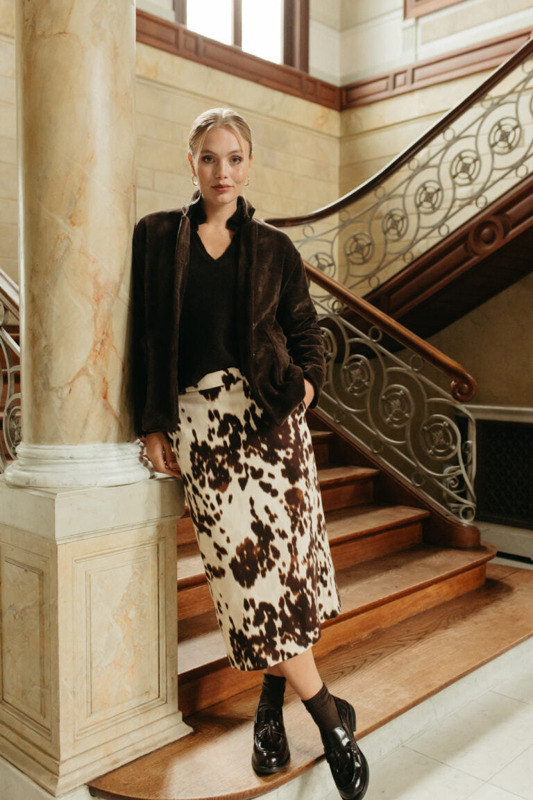 ROK PRINT ECRU/BRUIN