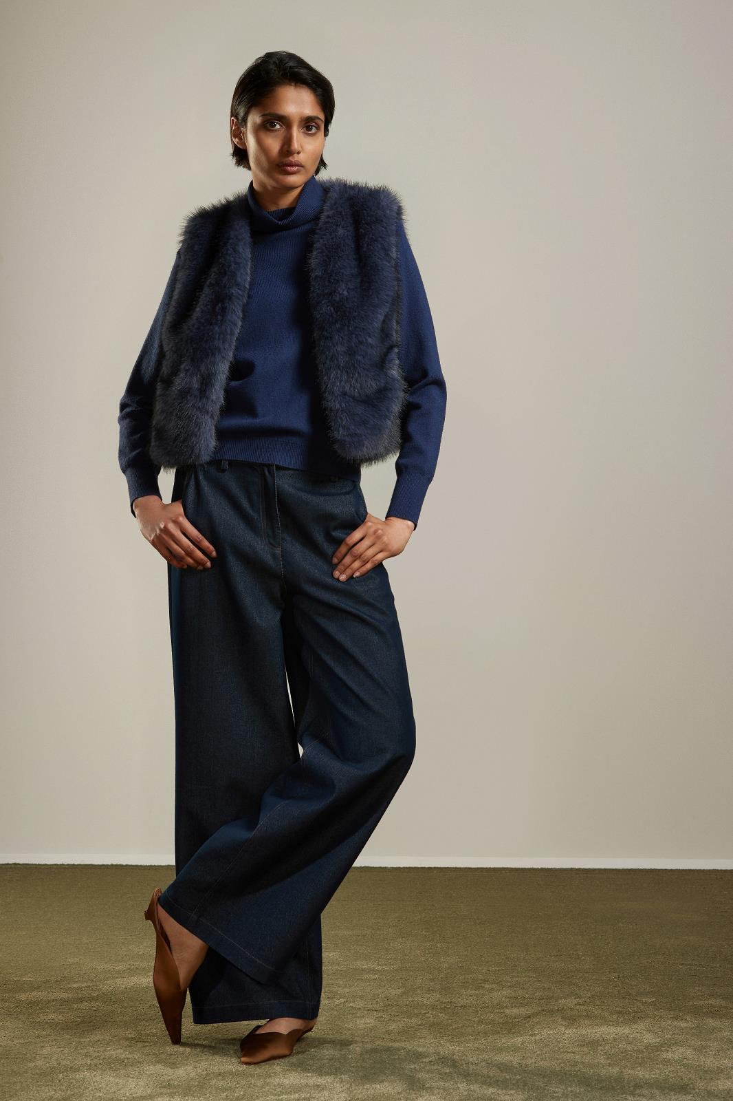 GILET ZM UNI MARINE FAKE FUR
