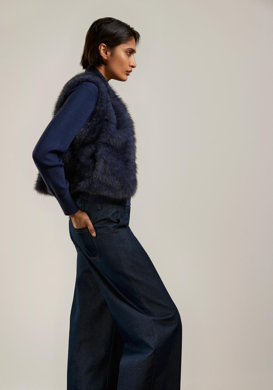 GILET ZM UNI MARINE FAKE FUR