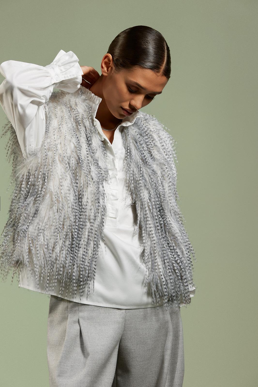 GILET ZM FAKE FUR GRIJS