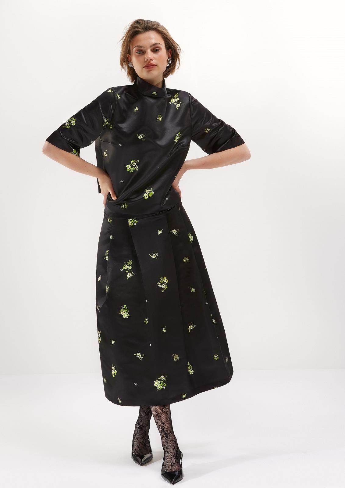 STEEK ROK ZWART + PRINT