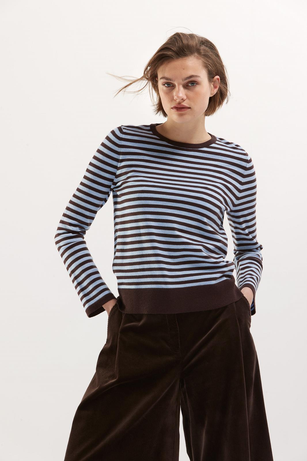 PULL LM STREEP BLAUW