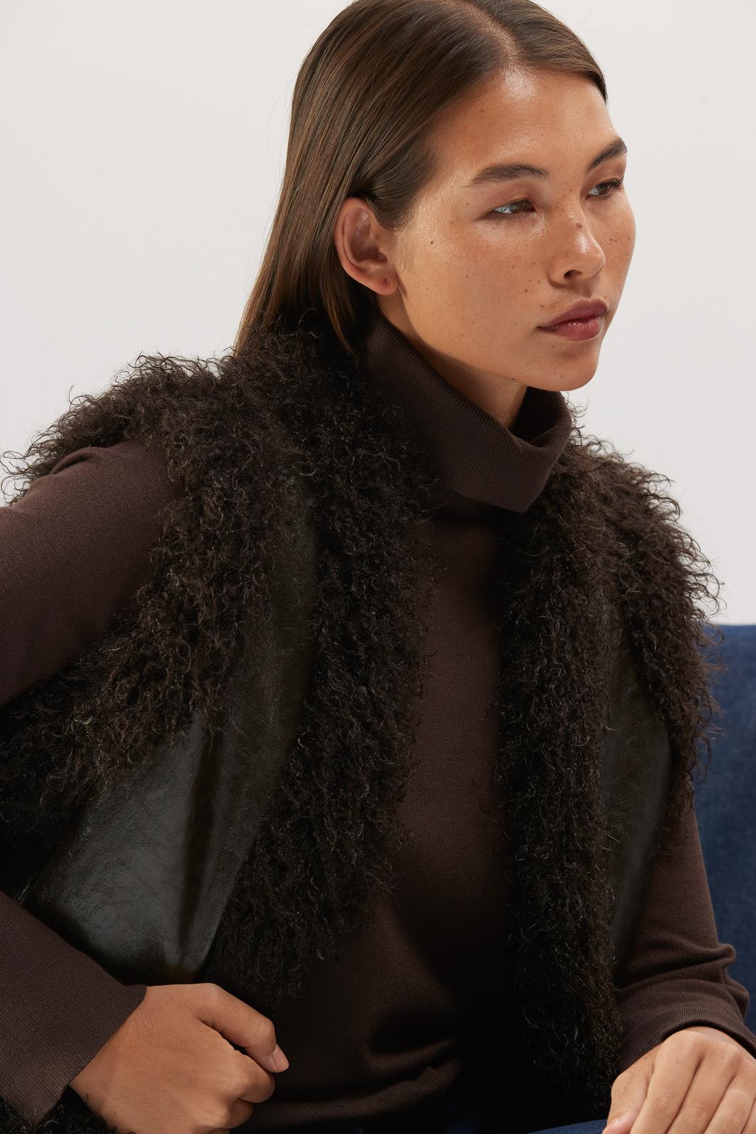 GILET UNI BRUIN + PELS