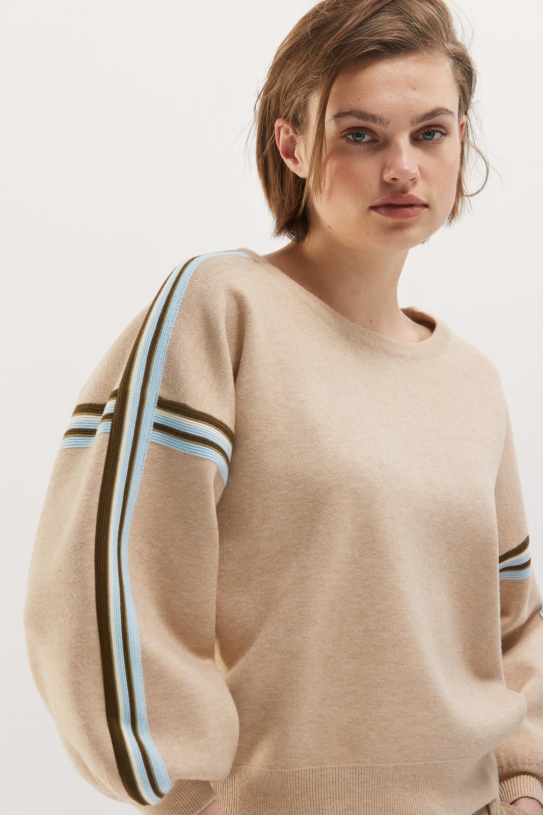 PULL LM BEIGE + KHAKI STREEP