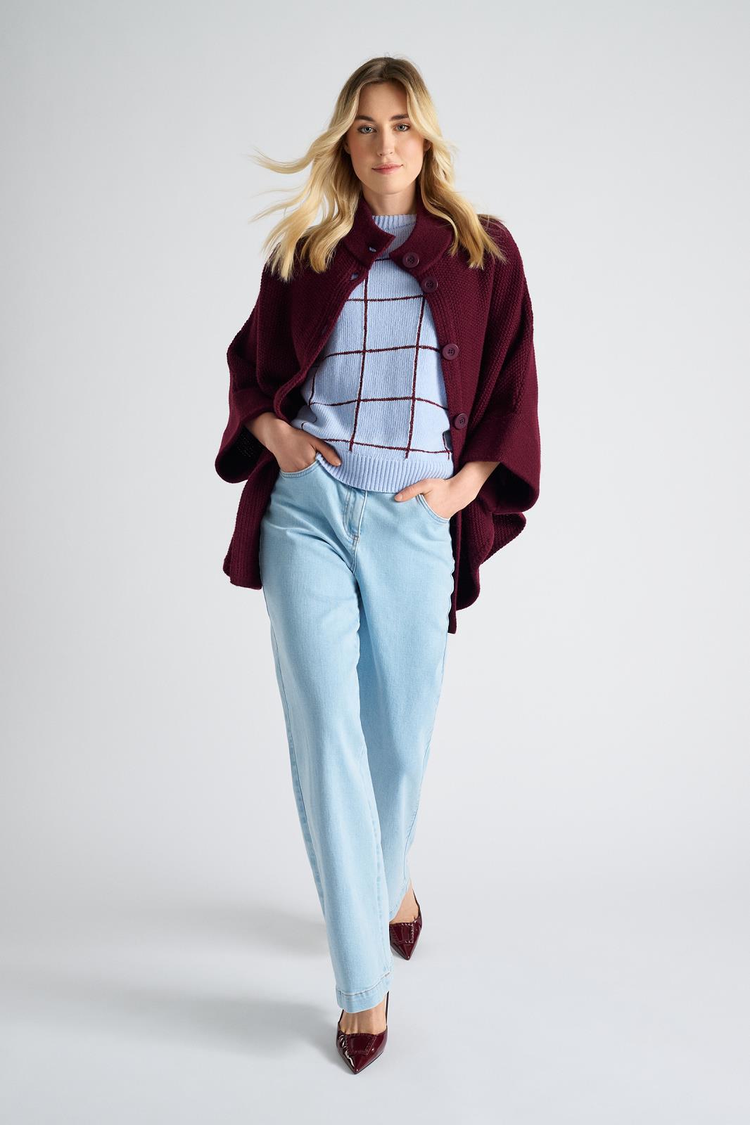 PONCHO-*-UNI-AUBERGINE