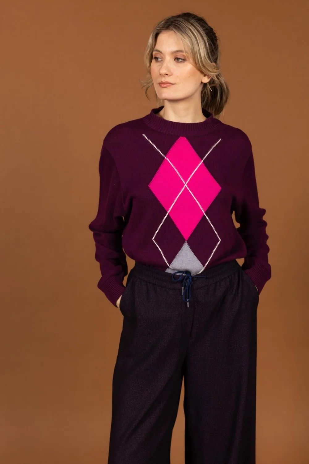 LADIES SWEATER PRUNE