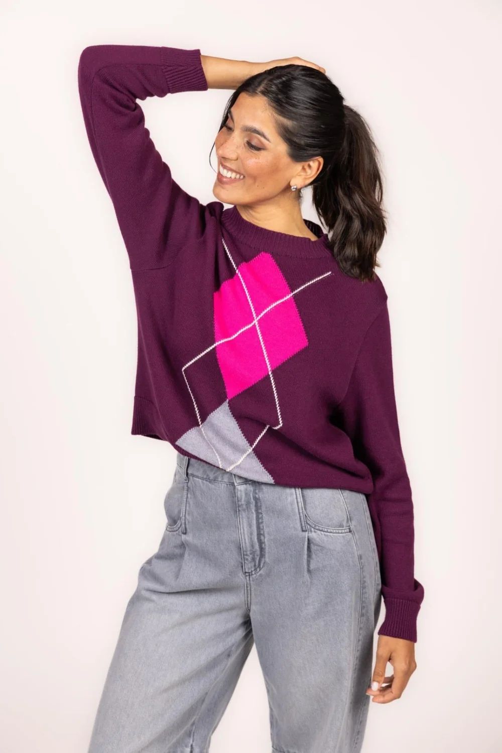 LADIES SWEATER PRUNE