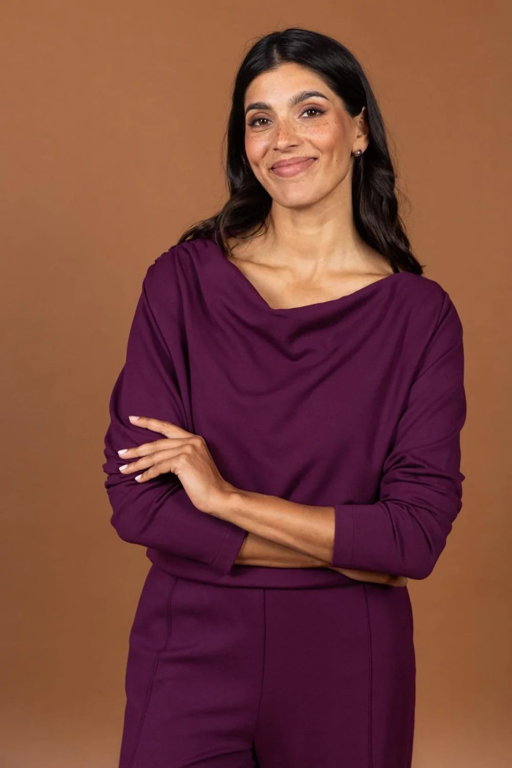 LADIES SWEATER PRUNE