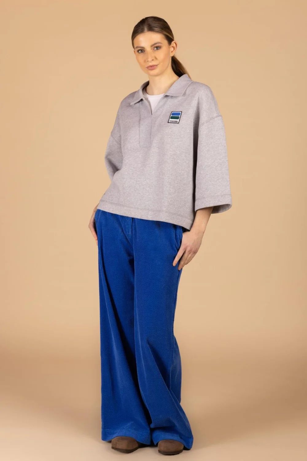 LADIES SWEATER GREY CHINE