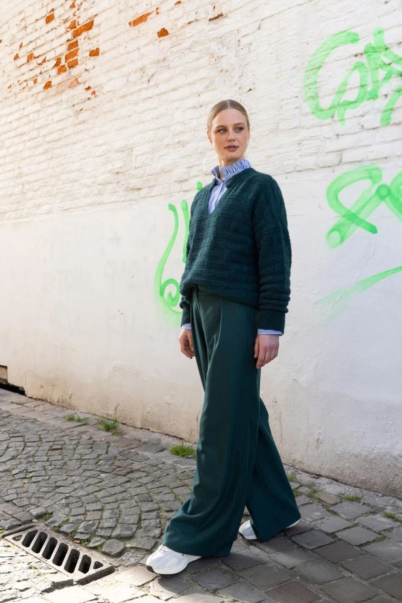 LADIES TROUSERS PETROL