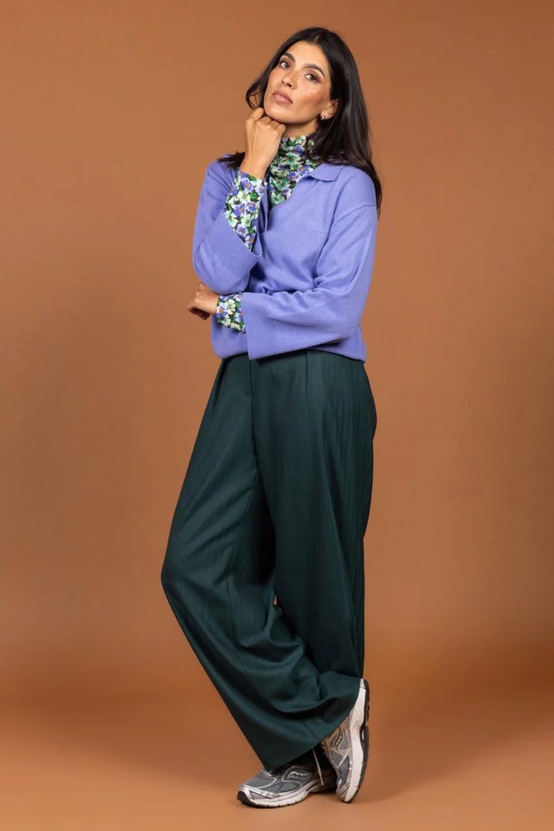 LADIES TROUSERS PETROL
