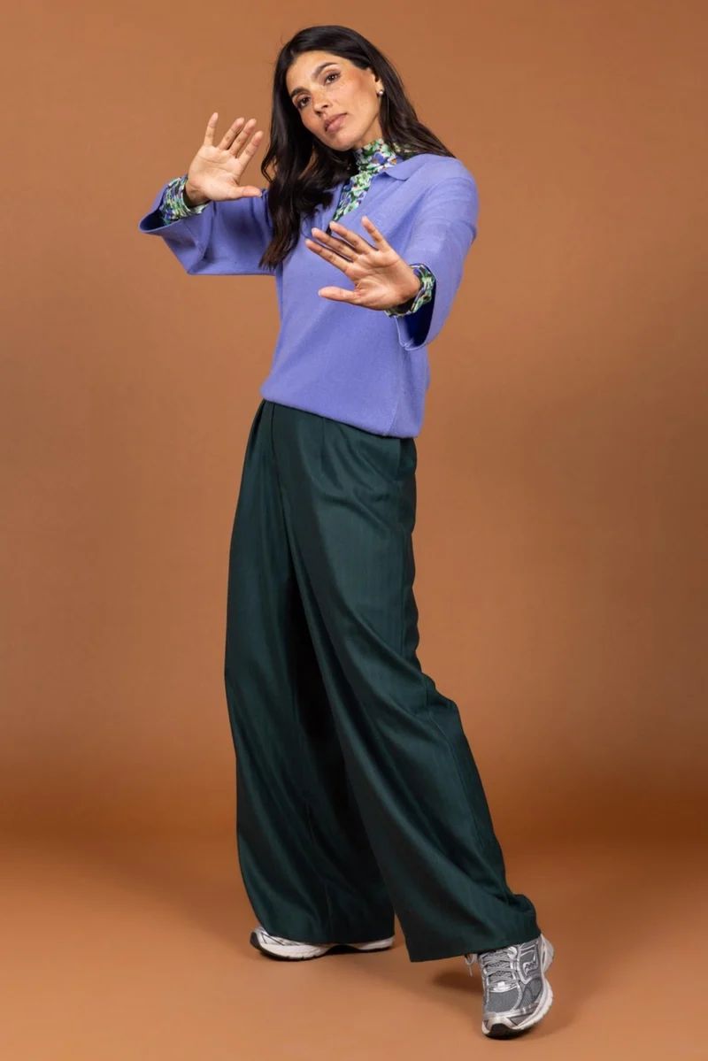 LADIES TROUSERS PETROL