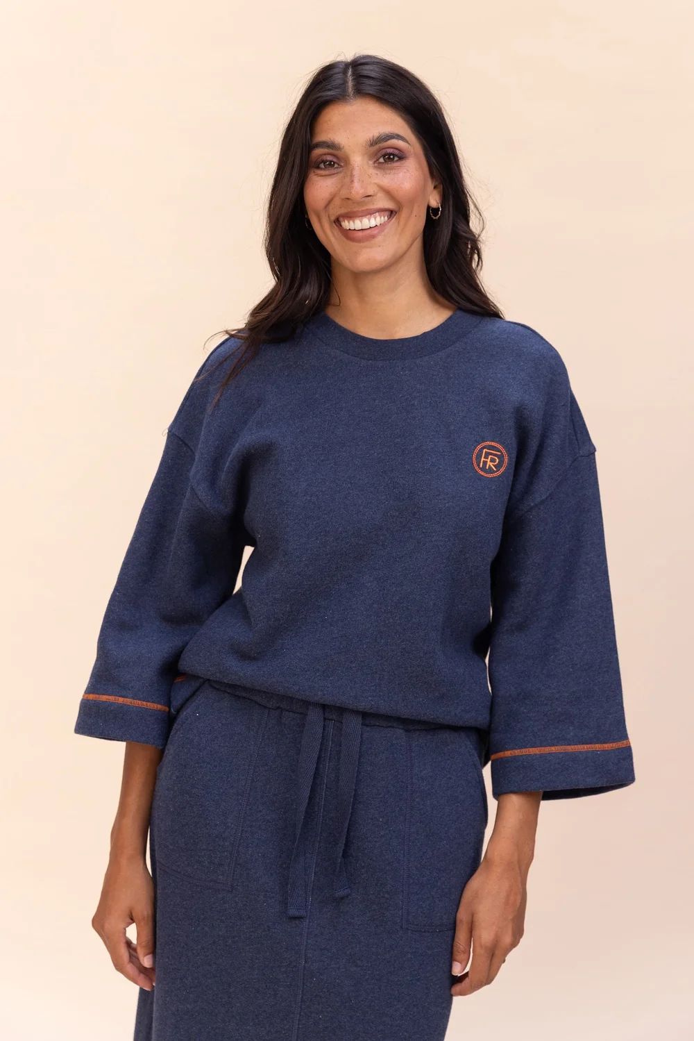 LADIES SWEATER NAVY CHINE