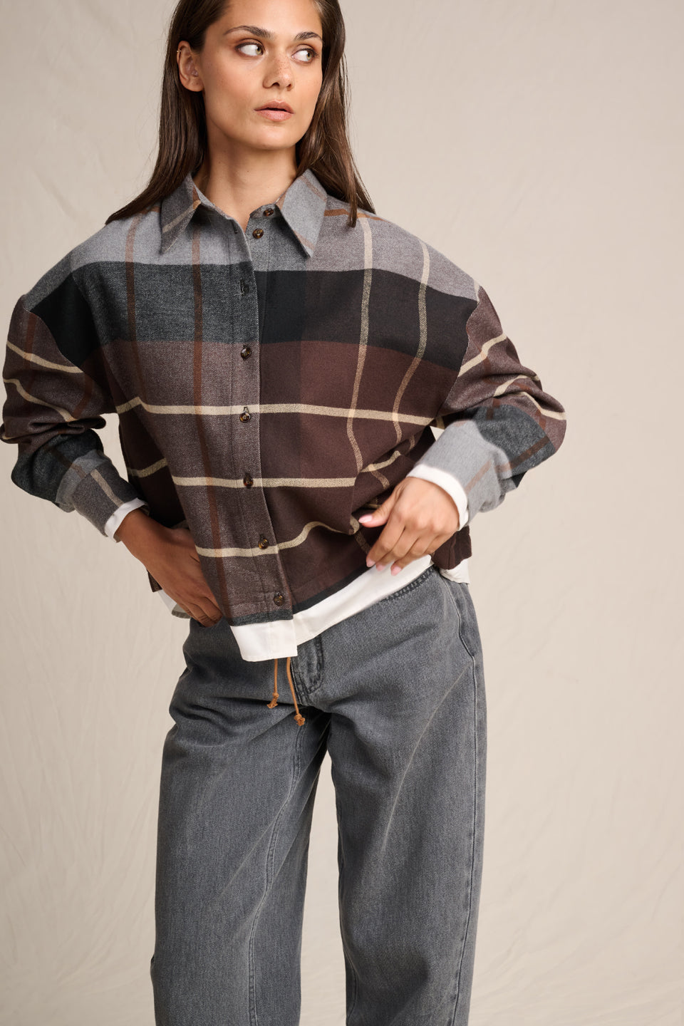 BLOUSES  GREY/COCOA