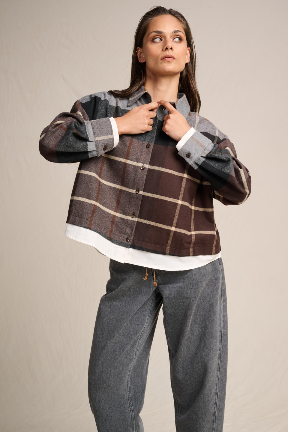 BLOUSES  GREY/COCOA