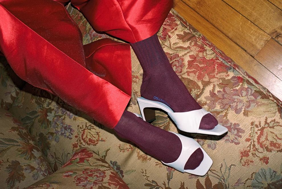 SOKKEN BORDEAUX/BLAUW