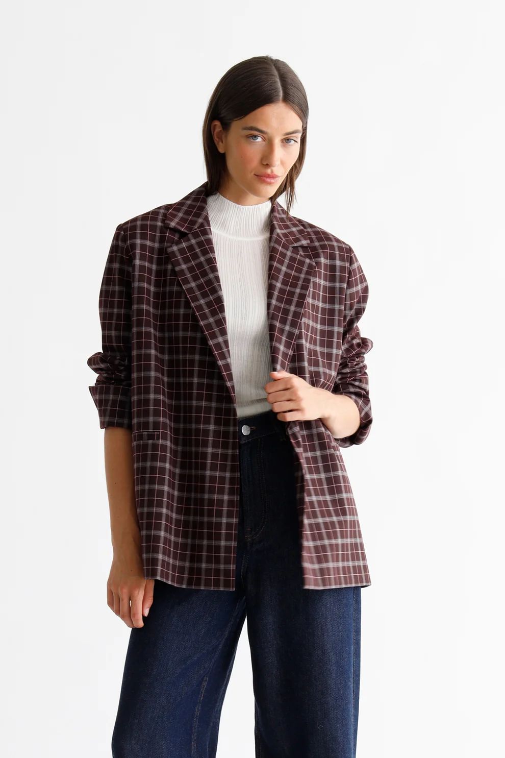 BLAIZER RUIT AUBERGINE