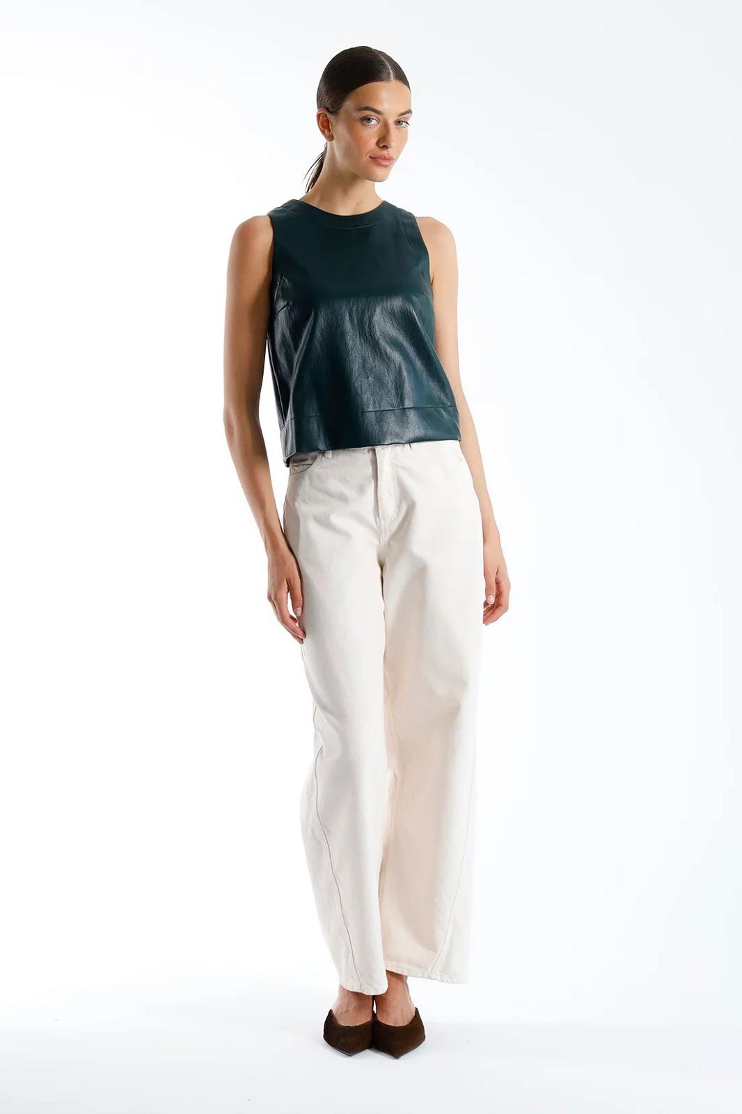 BROEK DENIM BARREL ECRU