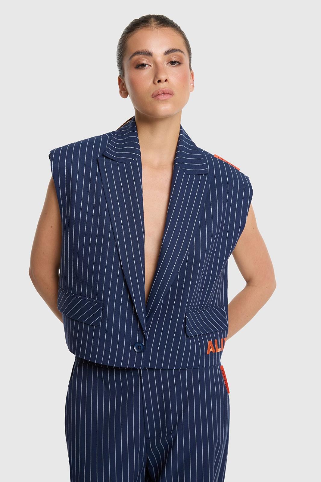 Woven Striped Waistcoat