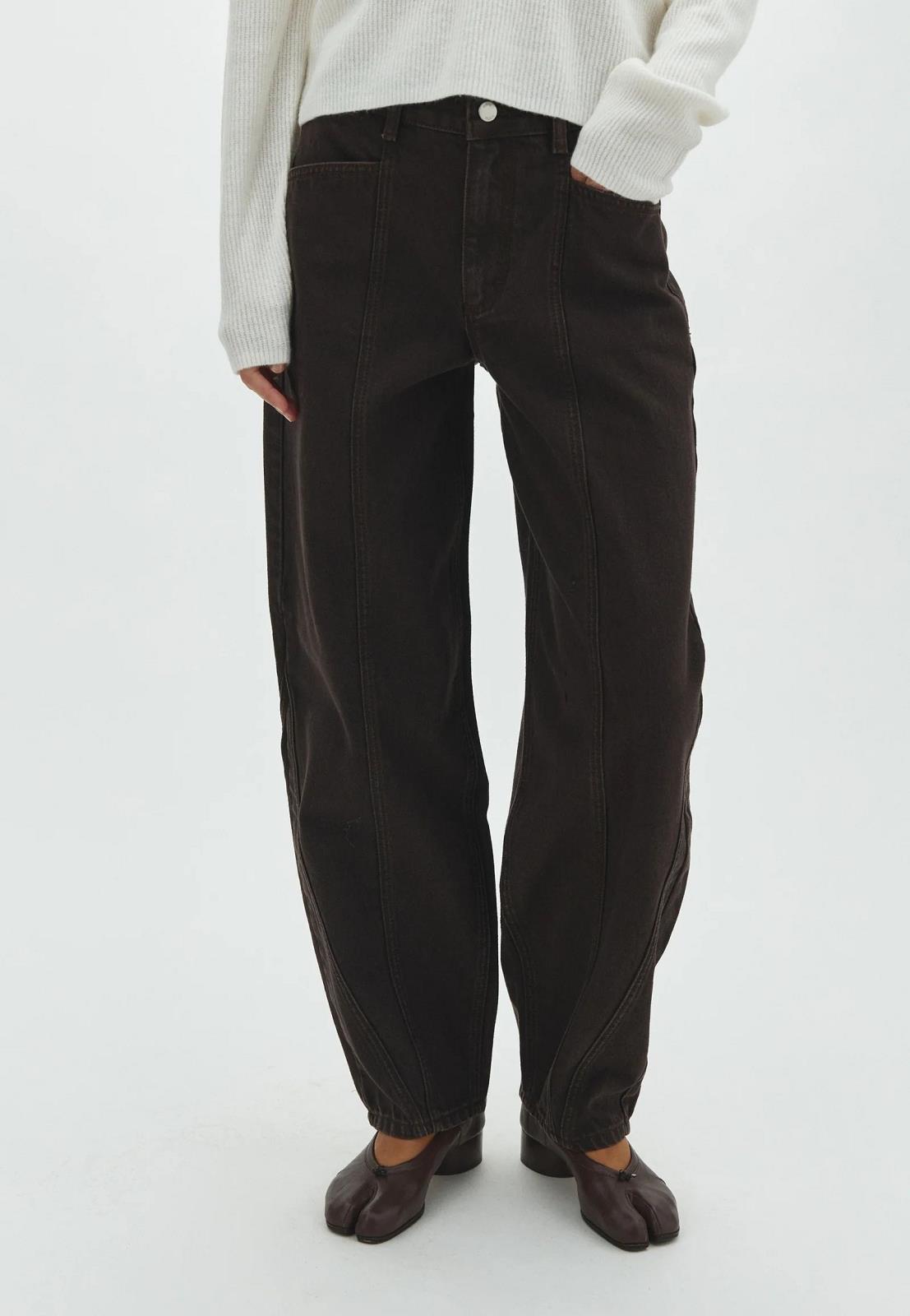 Barrel legged jeans brown