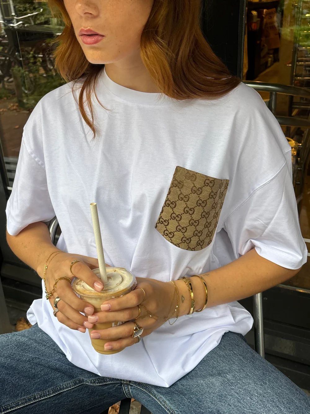T-SHIRT KM WIT/GUCCI BEIGE