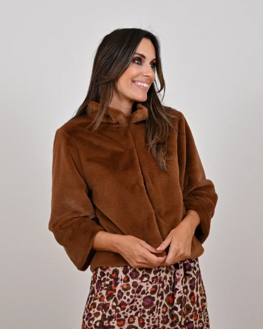 OUTDOOR S-FUR (FAKE)-UNI-COGNAC