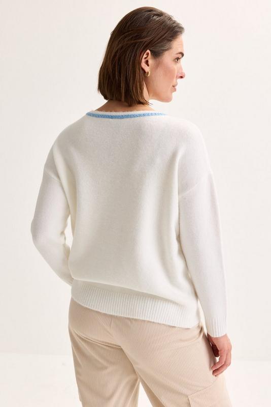 PULL LS-ON-UNI+APPLI-BEIGE