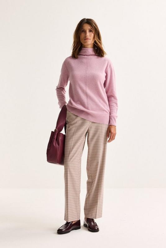 PANTS DRESSED L-*-CHECK-RED DARK