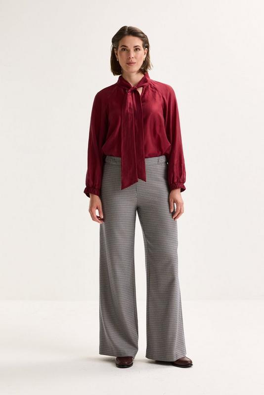 PANTS DRESSED L-*-CHECK-BLUE