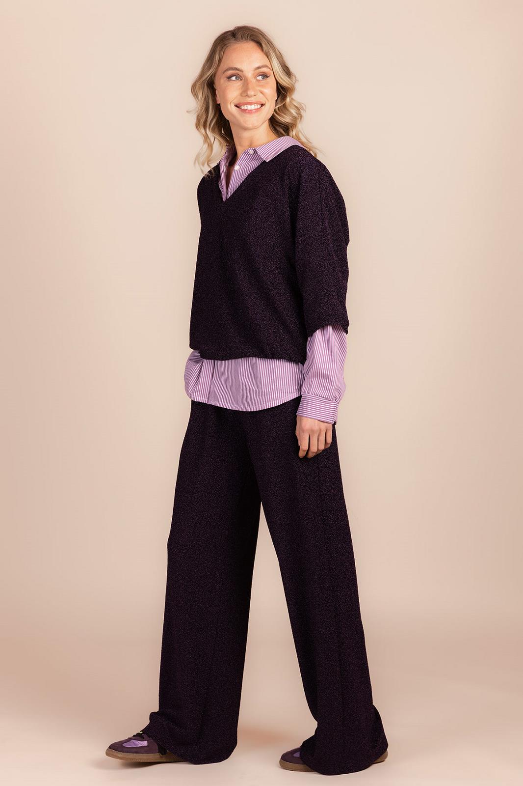 BLOUSE 3/4S-*-UNI-PURPLE
