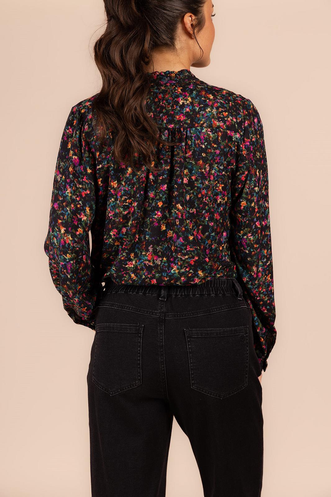 BLOUSE LS-*-PRINT-BLACK