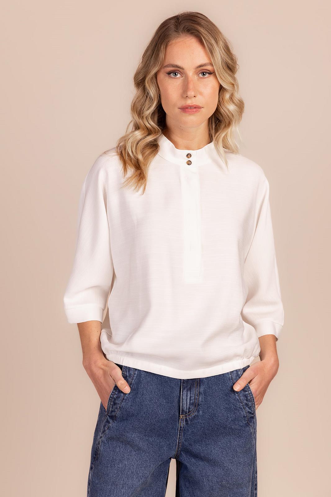 BLOUSE 3/4S-*-UNI-OFF-WHITE