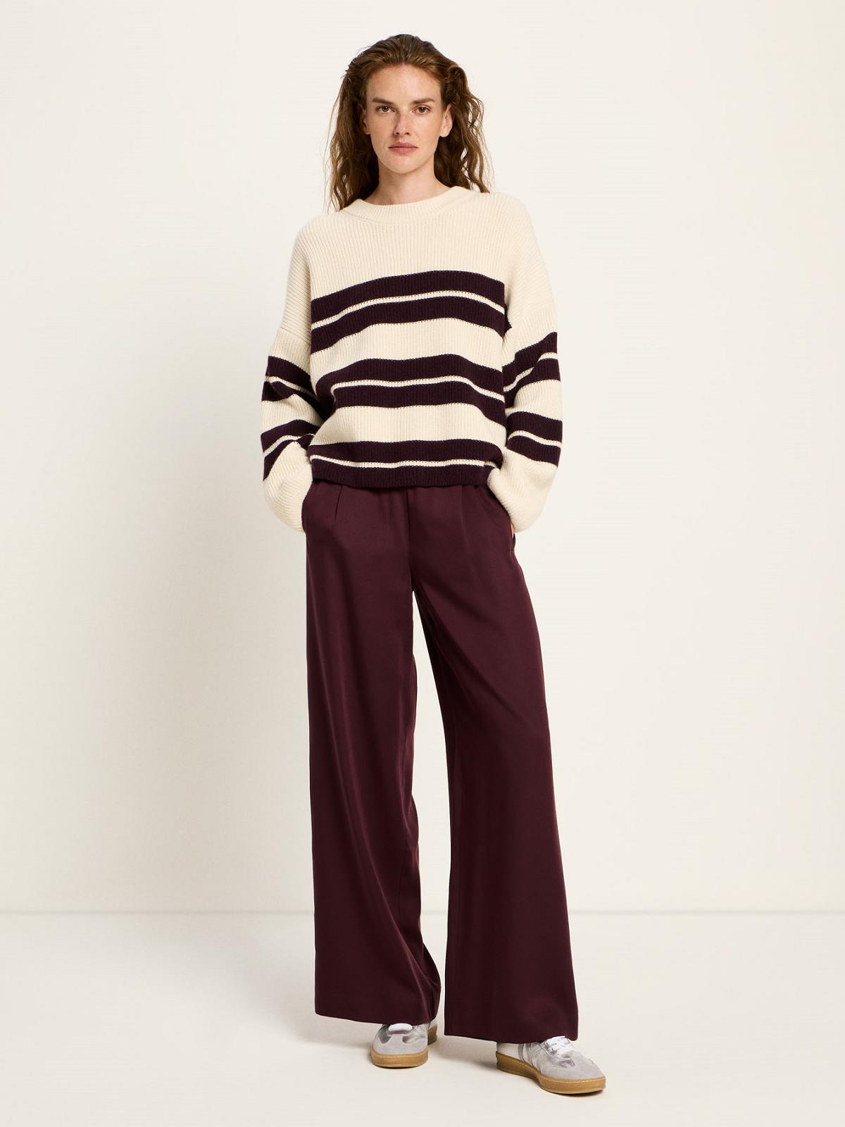 PULL LS-ON-UNI+STRIPE-OFF-WHITE