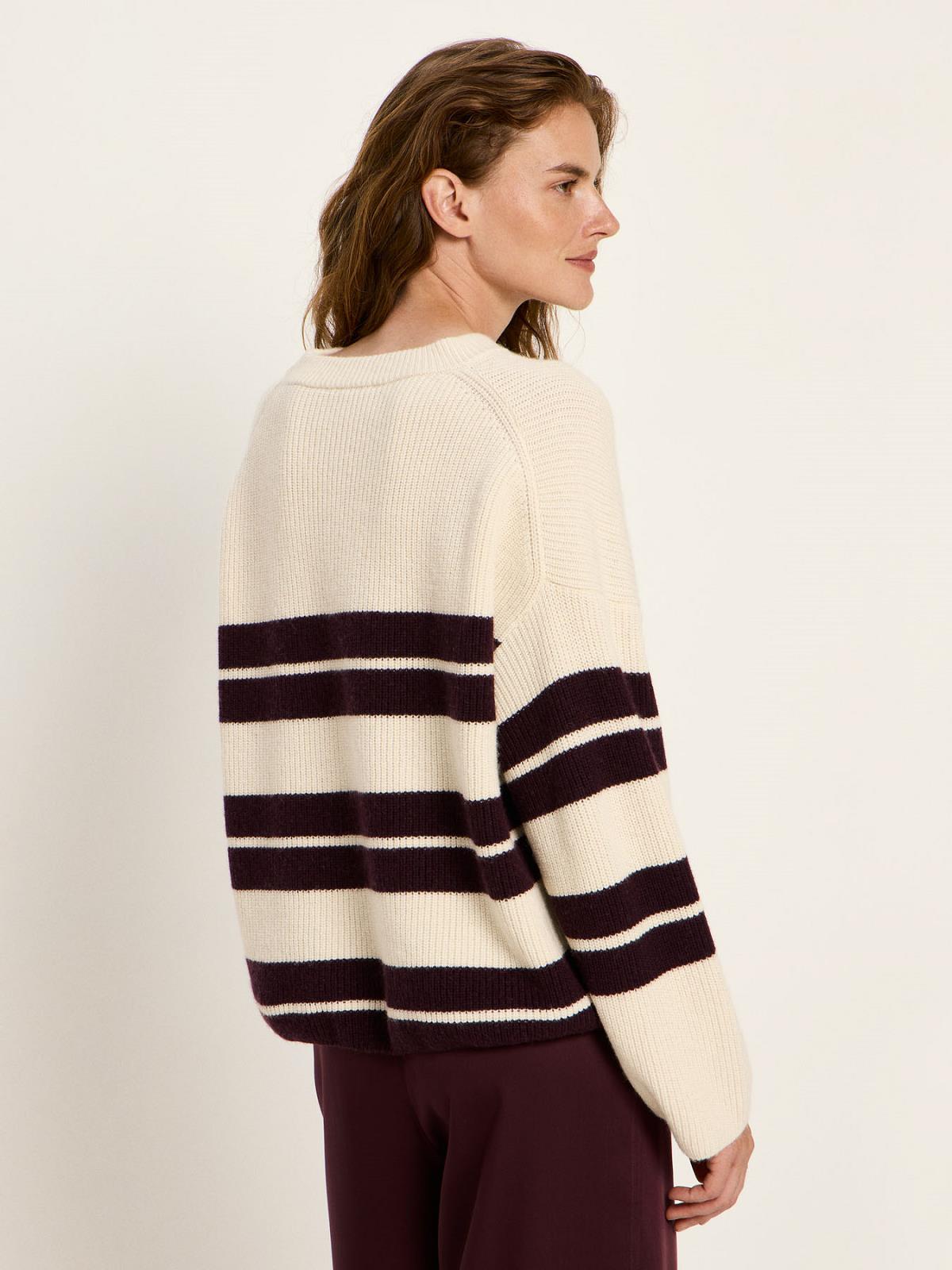 PULL LS-ON-UNI+STRIPE-OFF-WHITE