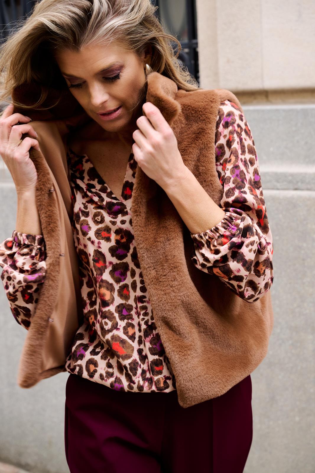 BLOUSE LS-*-PRINT-AUBERGINE