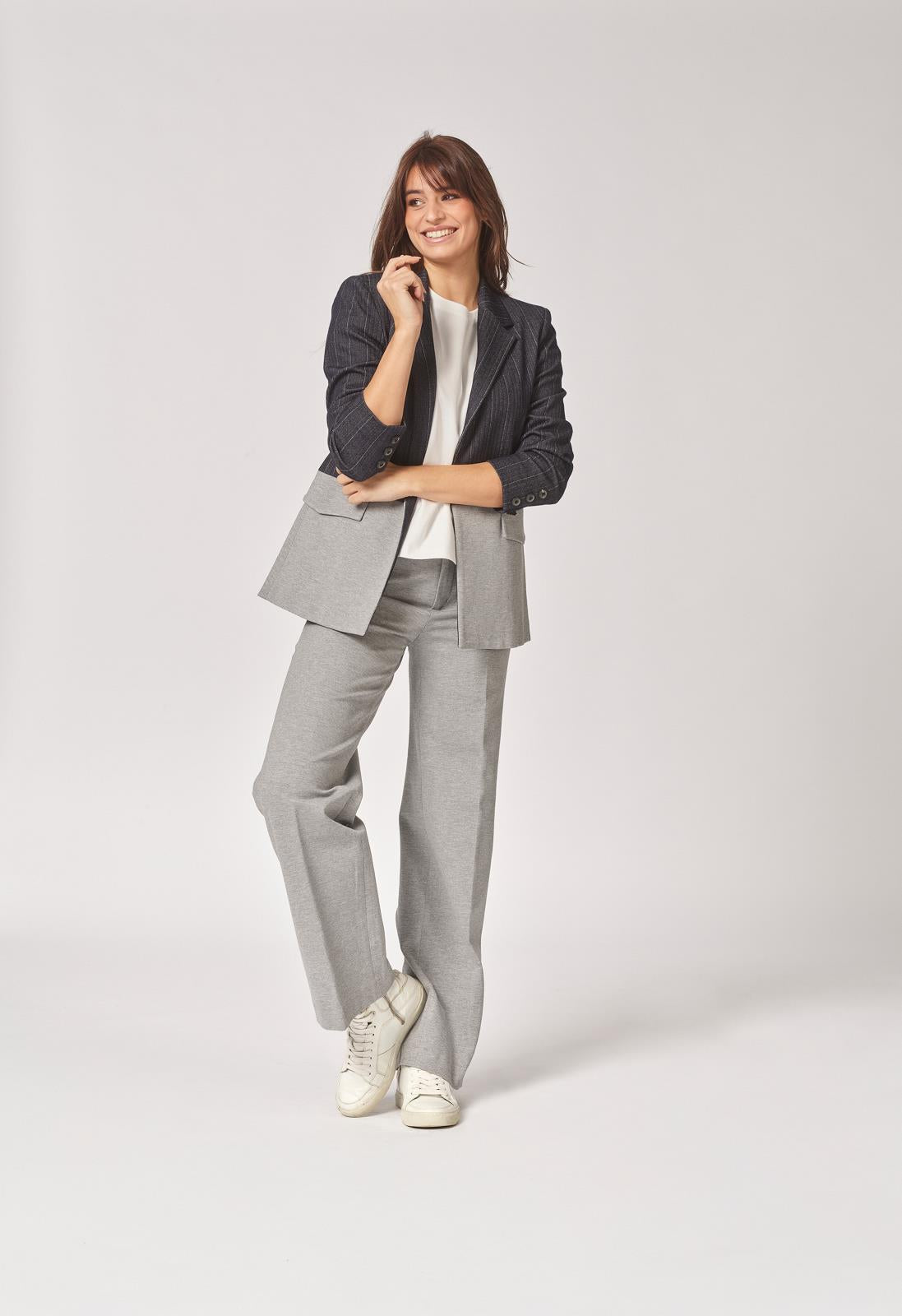 PANTS DRESSED L-*-CHINE-GREY