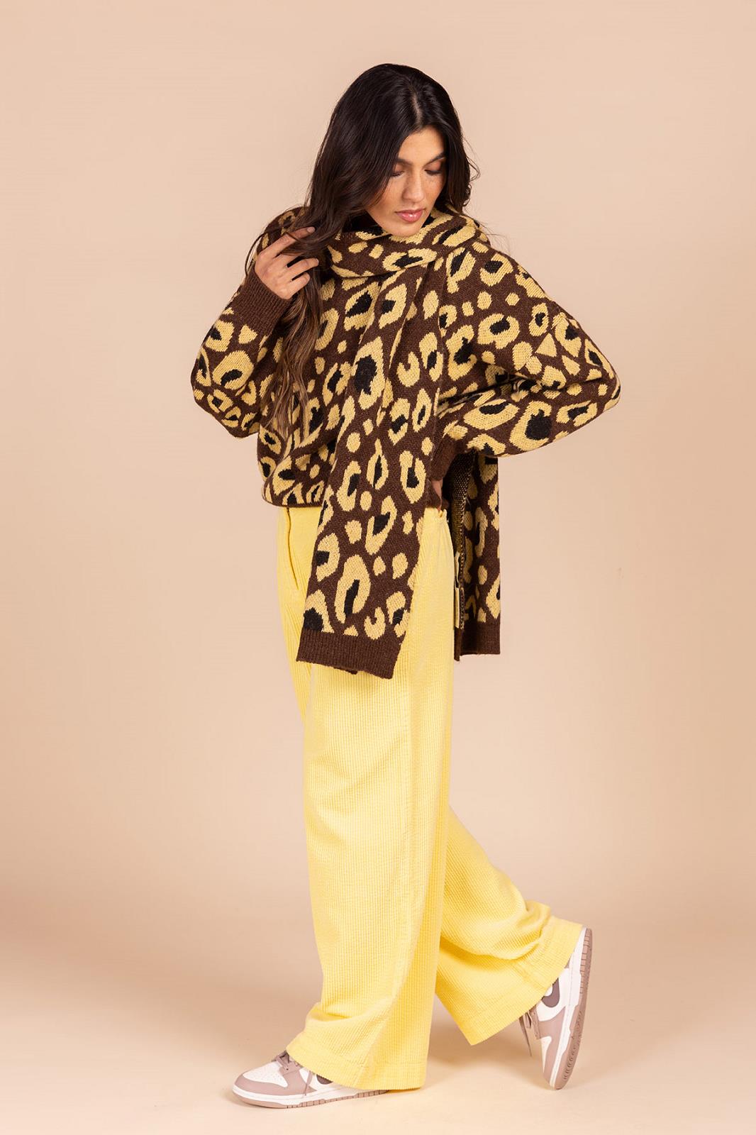 SCARF-*-PRINT-BROWN