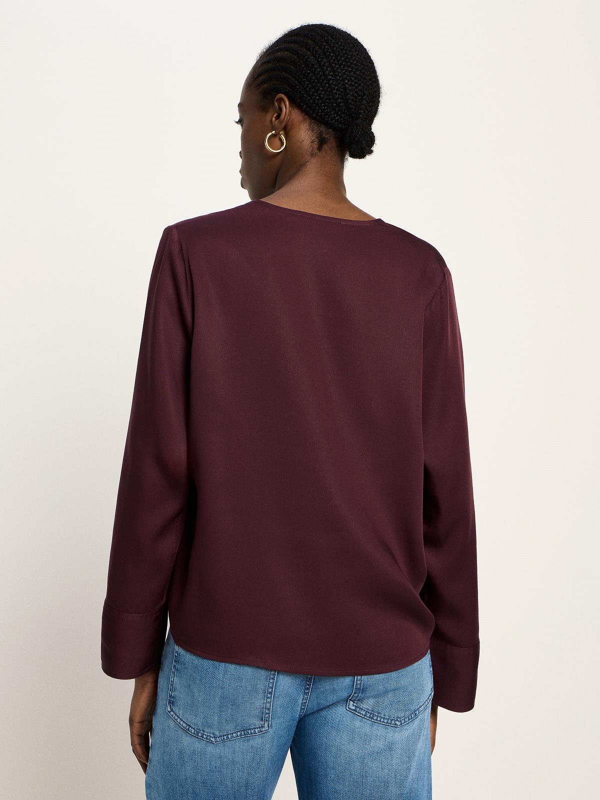 BLOUSE LS-*-UNI-AUBERGINE