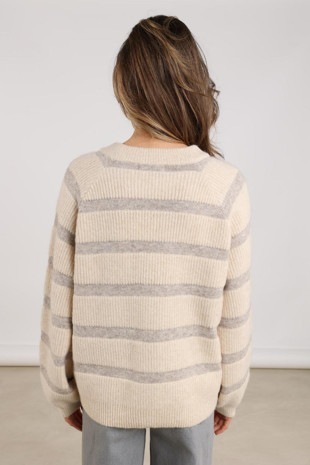 PULL LS-ON-STRIPE-BEIGE