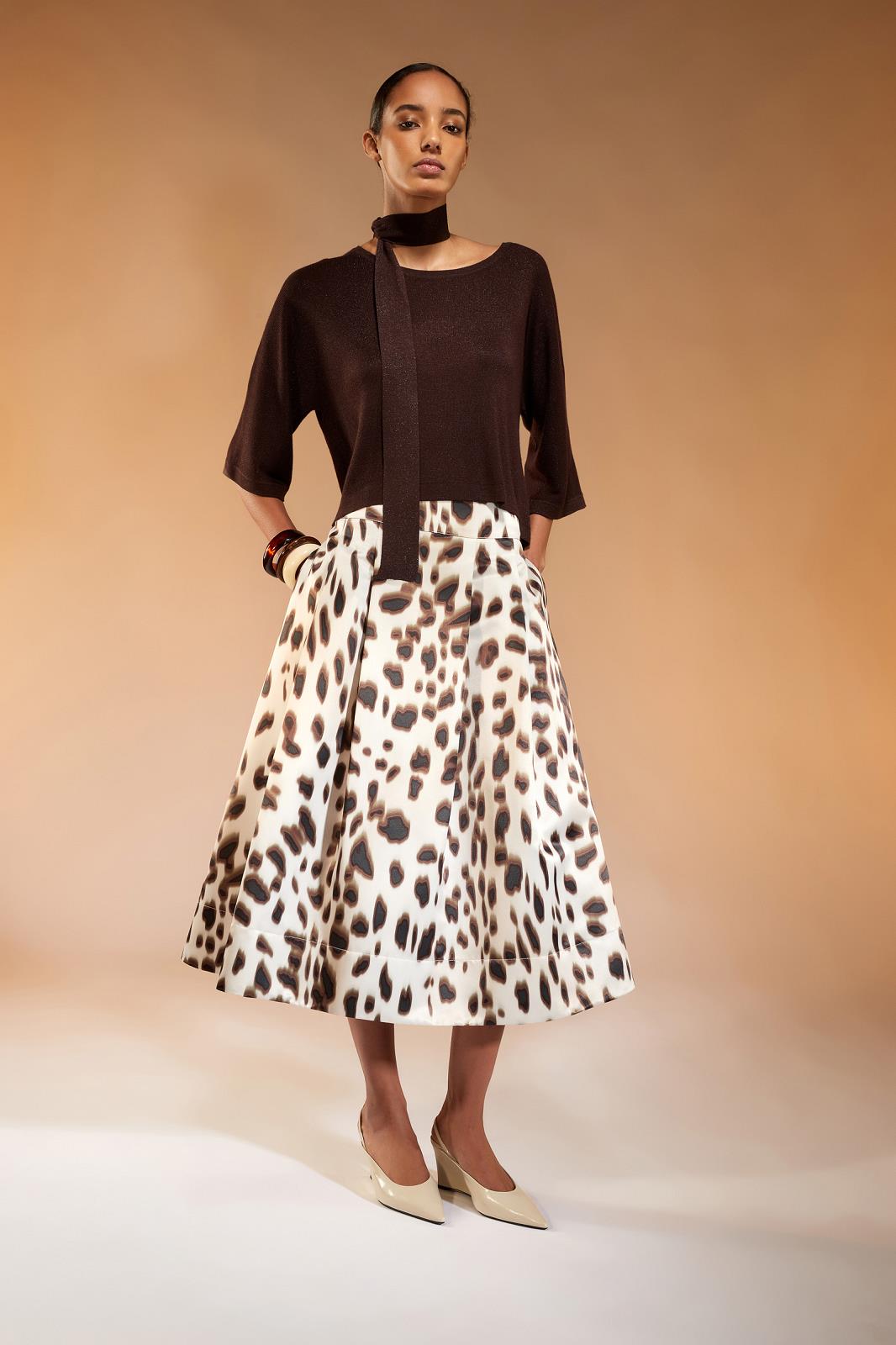 SKIRT N-LOOSE-PRINT-BEIGE