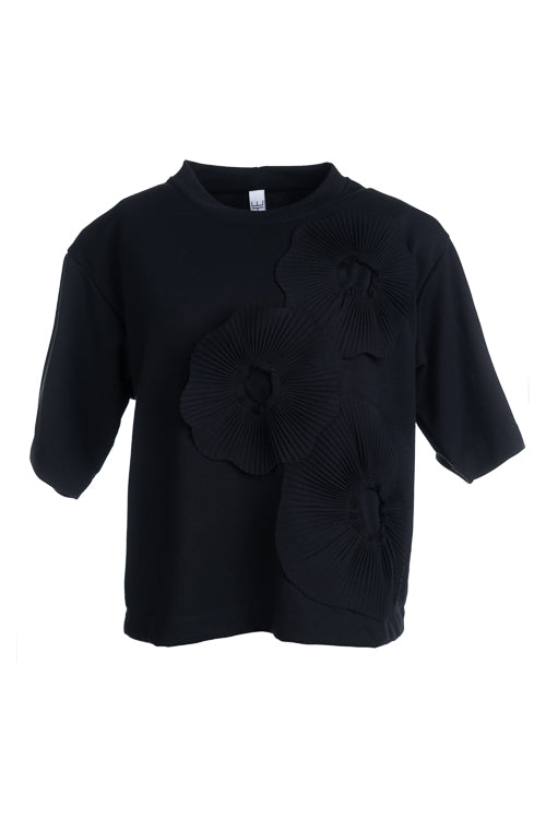 T-SHIRT SS-*-UNI+APPLI-BLACK